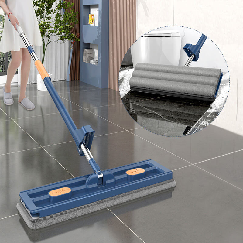 Witte Mop + 2 Moppendoeken — Snel Schoonmaken, Zonder Inspanning