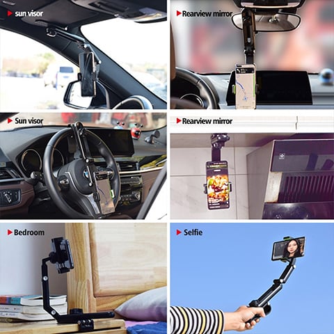 FlexMount™ 360° draaibare en uitschuifbare autotelefoonhouder