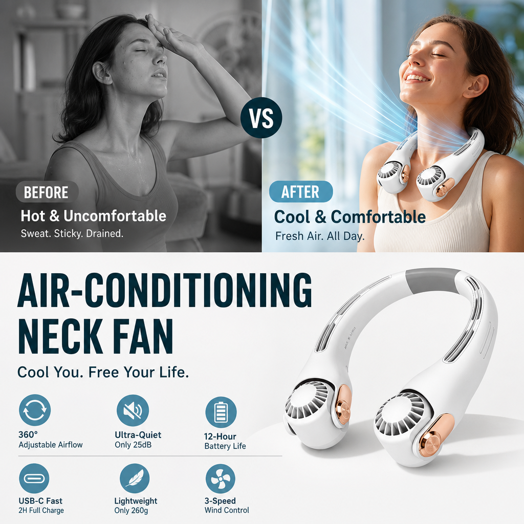 NeckBreeze — Handsfree Nekventilator | 50% KORTING