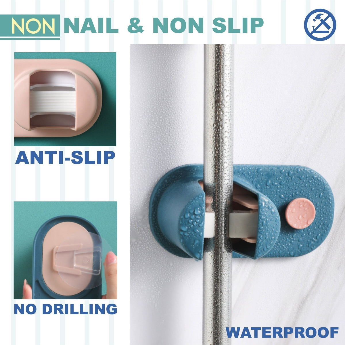 TidyGrip – Wandhouder voor bezems en schoonmaakgereedschap | 1+2 GRATIS