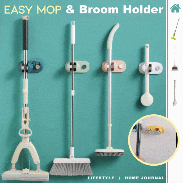 TidyGrip – Wandhouder voor bezems en schoonmaakgereedschap | 1+2 GRATIS