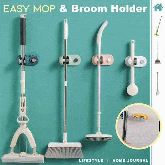 TidyGrip – Wandhouder voor bezems en schoonmaakgereedschap | 1+2 GRATIS
