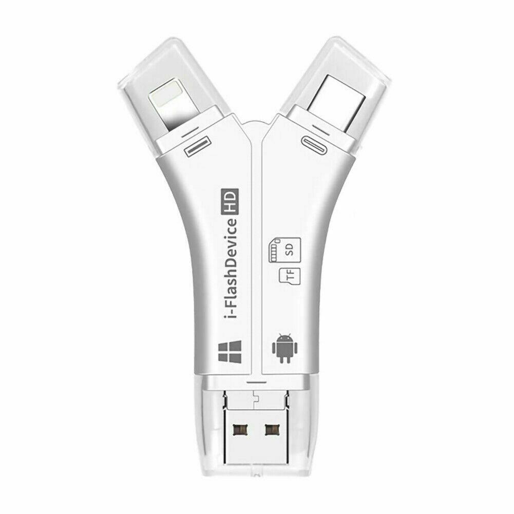 4-in-1 Geheugenkaartlezer - Snelle Gegevensoverdracht voor iPhone & Android