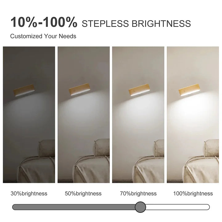 LuminoWood - 360° roterende magnetische lamp | 50% KORTING