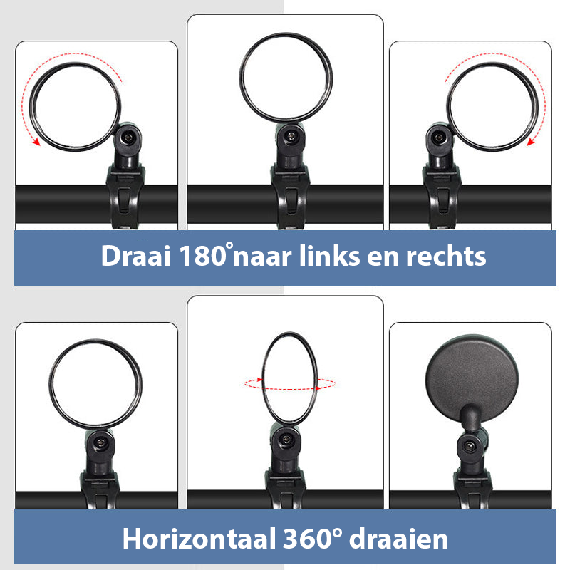 Achteruitkijkspiegel – 360° Veiligheidsachteruitkijkspiegel | 1+1 GRATIS