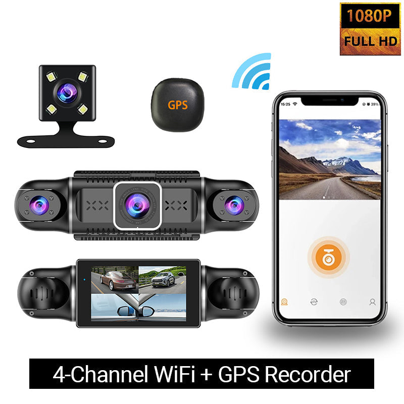 4-Kanaals 1080p Auto-Recorder - Kristalheldere Beveiliging Voor Uw Auto