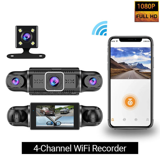 4-Kanaals 1080p Auto-Recorder - Kristalheldere Beveiliging Voor Uw Auto