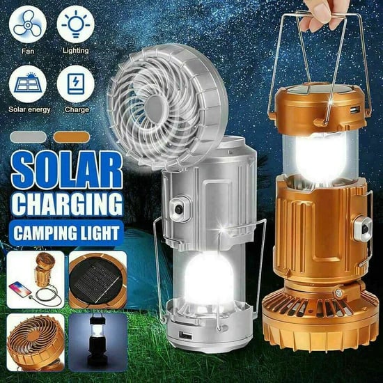 6-in-1 draagbare zonne-led-kampeerlantaarn