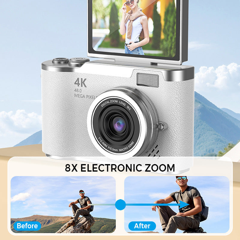 VisionFlip – 4K HD digitale camera met draaibaar scherm | 50% KORTING