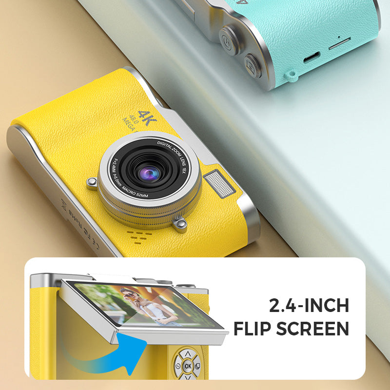 VisionFlip – 4K HD digitale camera met draaibaar scherm | 50% KORTING