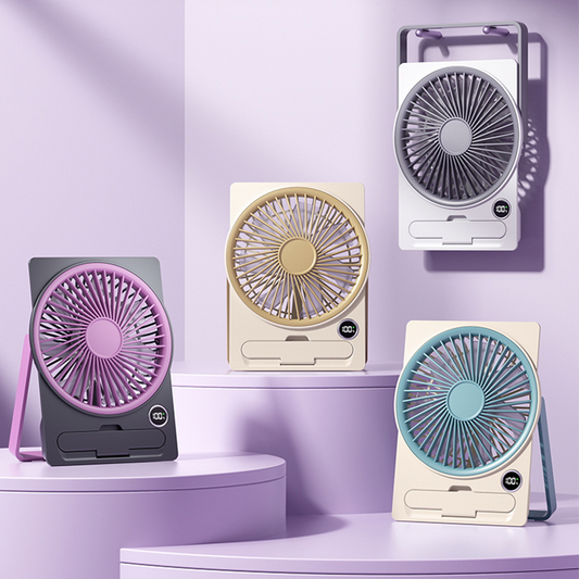 Ultradunne, oplaadbare miniventilator met USB-poort