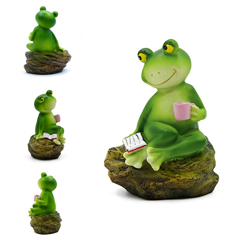 FrogLux® Charmig Läsande Grodstaty | 50% KORTING