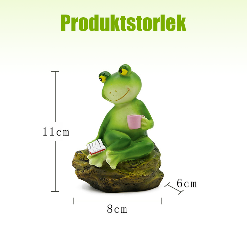 FrogLux® Charmig Läsande Grodstaty | 50% KORTING