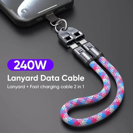 ChargeLanyard – 2-in-1 snellaad- en datakabel | 1+1 GRATIS