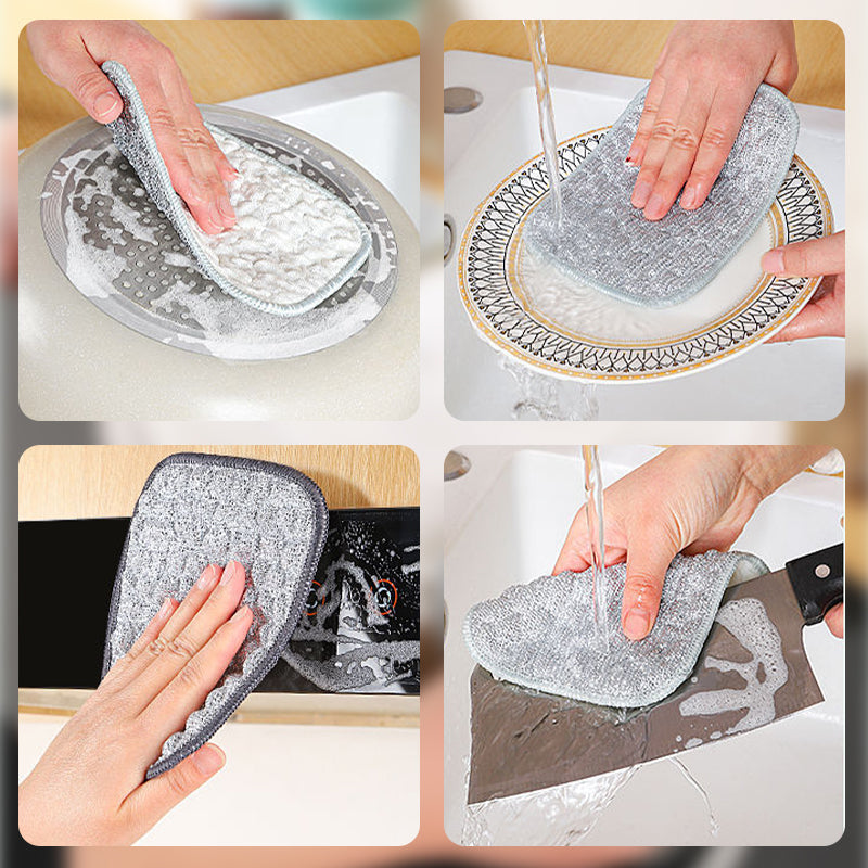 DoubleClean – Dubbelzijdige, krasvrije staalborstelreinigingsdoek | 50% KORTING
