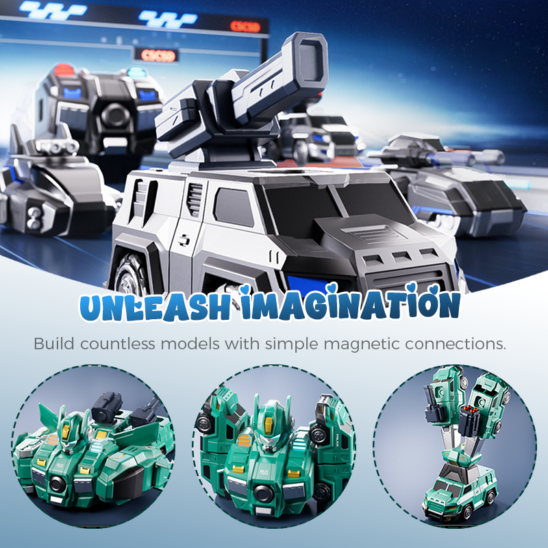 MagnaBot – 9-in-1 auto- en robotspeelset | 50% KORTING