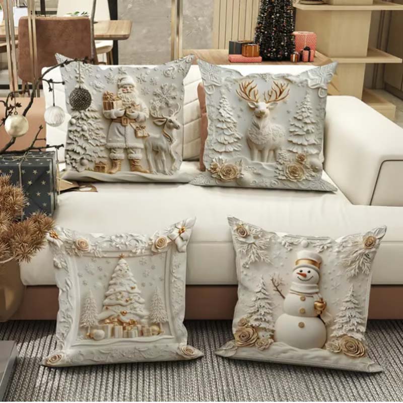 NordForm – Elegante kerstkussenslopen | Set van 4