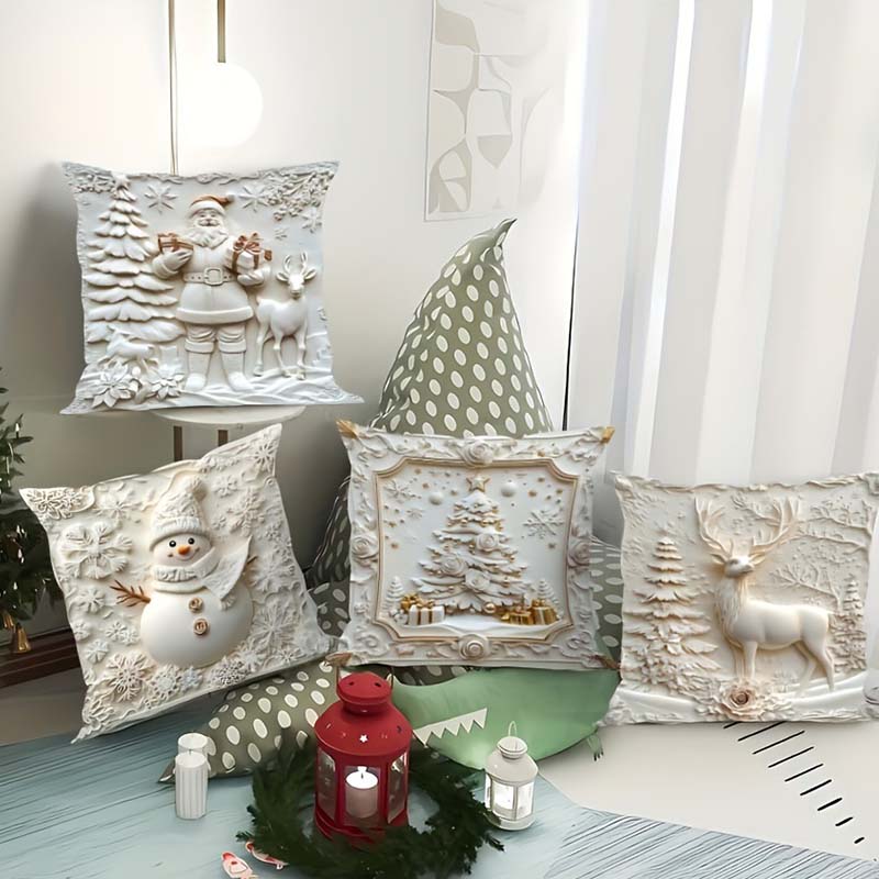 NordForm – Elegante kerstkussenslopen | Set van 4