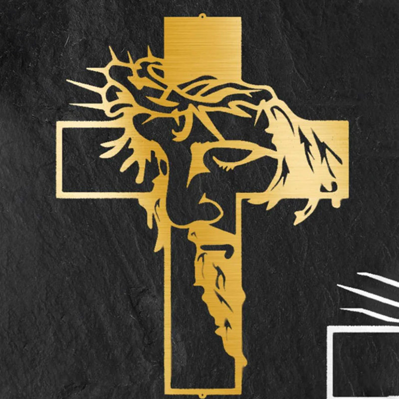 FaithCraft – Metalen wanddecoratie met Jezuskruis | 1+1 GRATIS