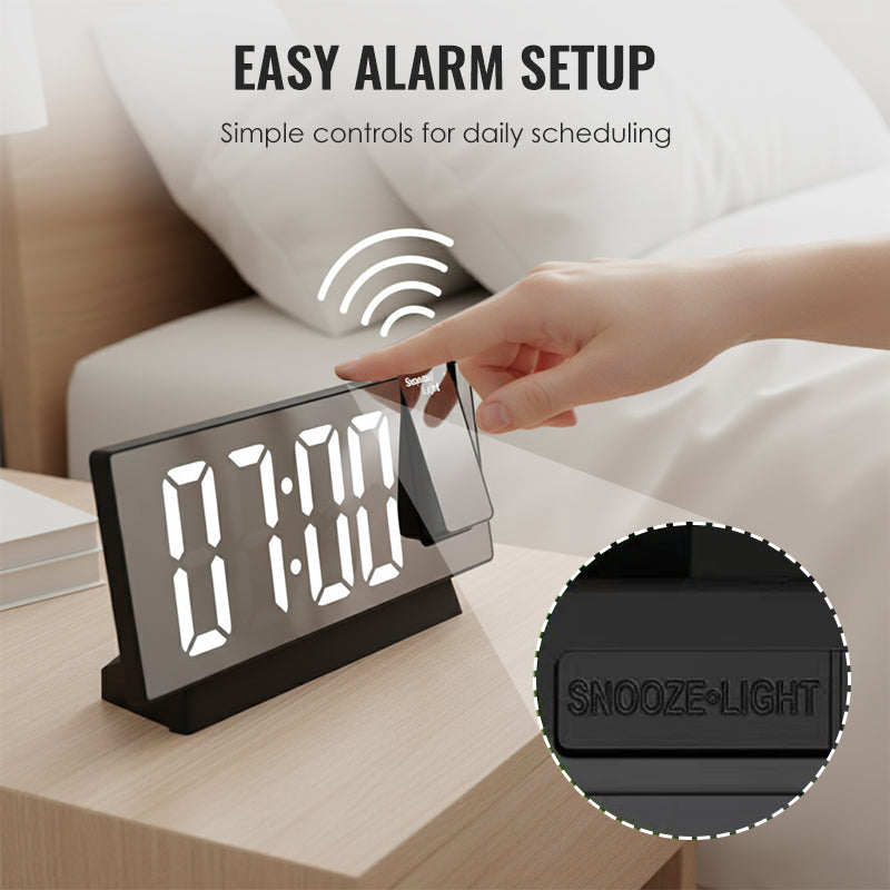 LumoTime – LED-spiegelprojectiewekker | 50% KORTING