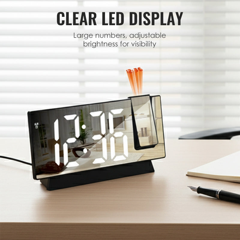 LumoTime – LED-spiegelprojectiewekker | 50% KORTING