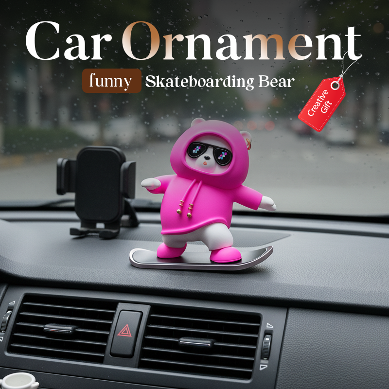 SkateBear – Grappig skateboardbeertje als auto-ornament | 1+1 GRATIS