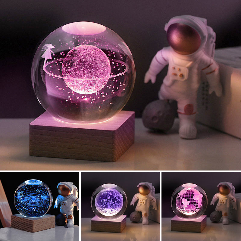 GalaxyGlow – 3D Kristallen Bol Nachtlamp & Decoratieve Lamp | 50% KORTING