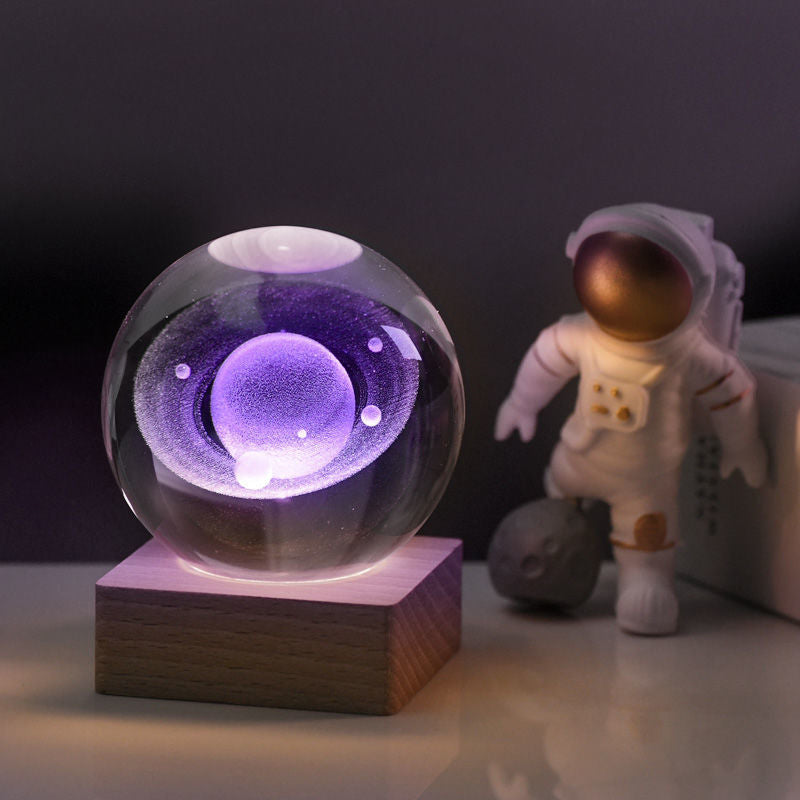 GalaxyGlow – 3D Kristallen Bol Nachtlamp & Decoratieve Lamp | 50% KORTING