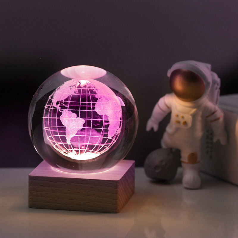GalaxyGlow – 3D Kristallen Bol Nachtlamp & Decoratieve Lamp | 50% KORTING