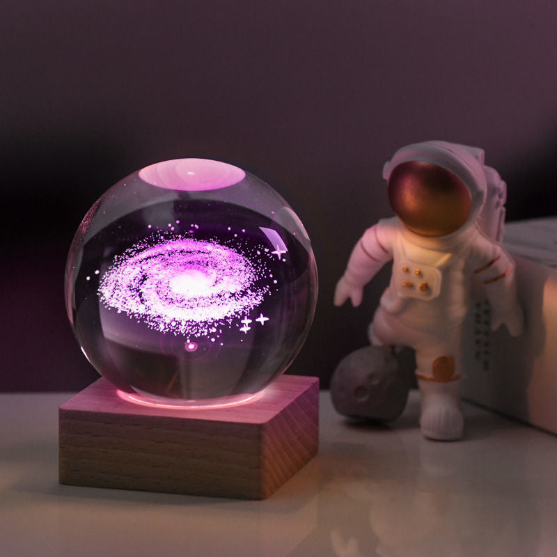 GalaxyGlow – 3D Kristallen Bol Nachtlamp & Decoratieve Lamp | 50% KORTING