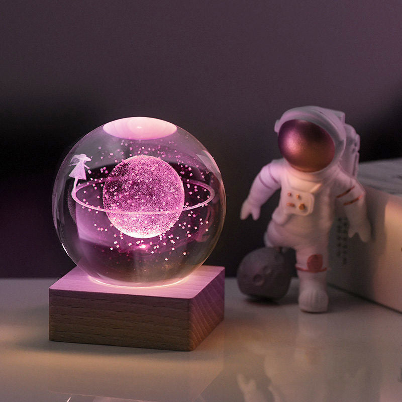 GalaxyGlow – 3D Kristallen Bol Nachtlamp & Decoratieve Lamp | 50% KORTING