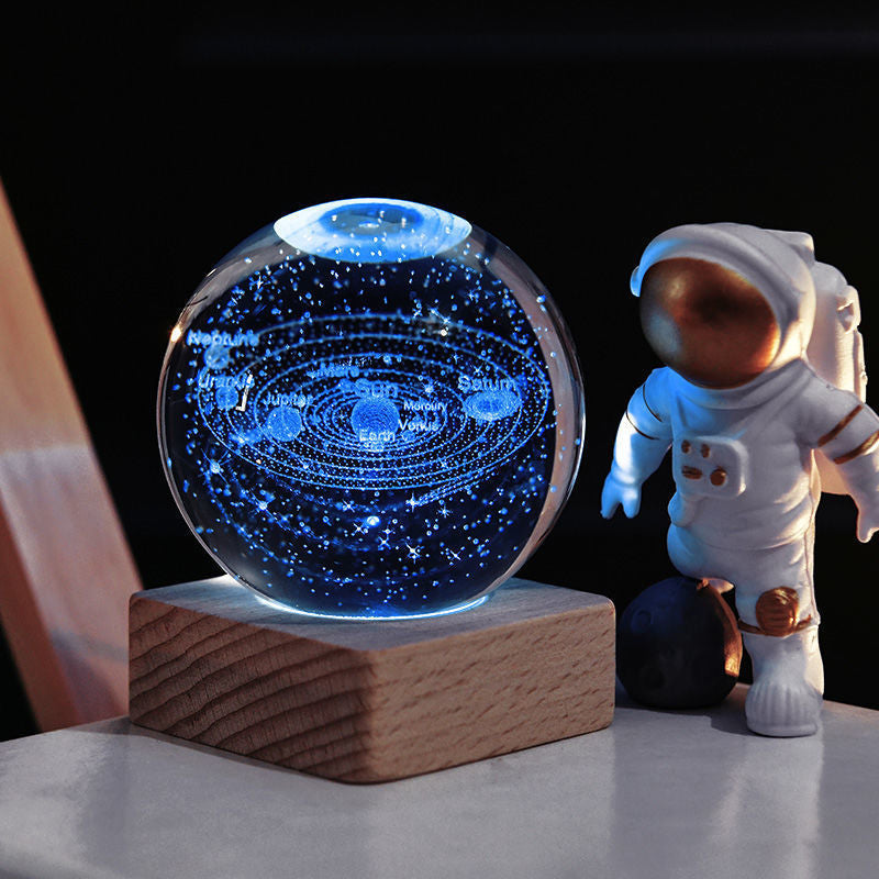 GalaxyGlow – 3D Kristallen Bol Nachtlamp & Decoratieve Lamp | 50% KORTING